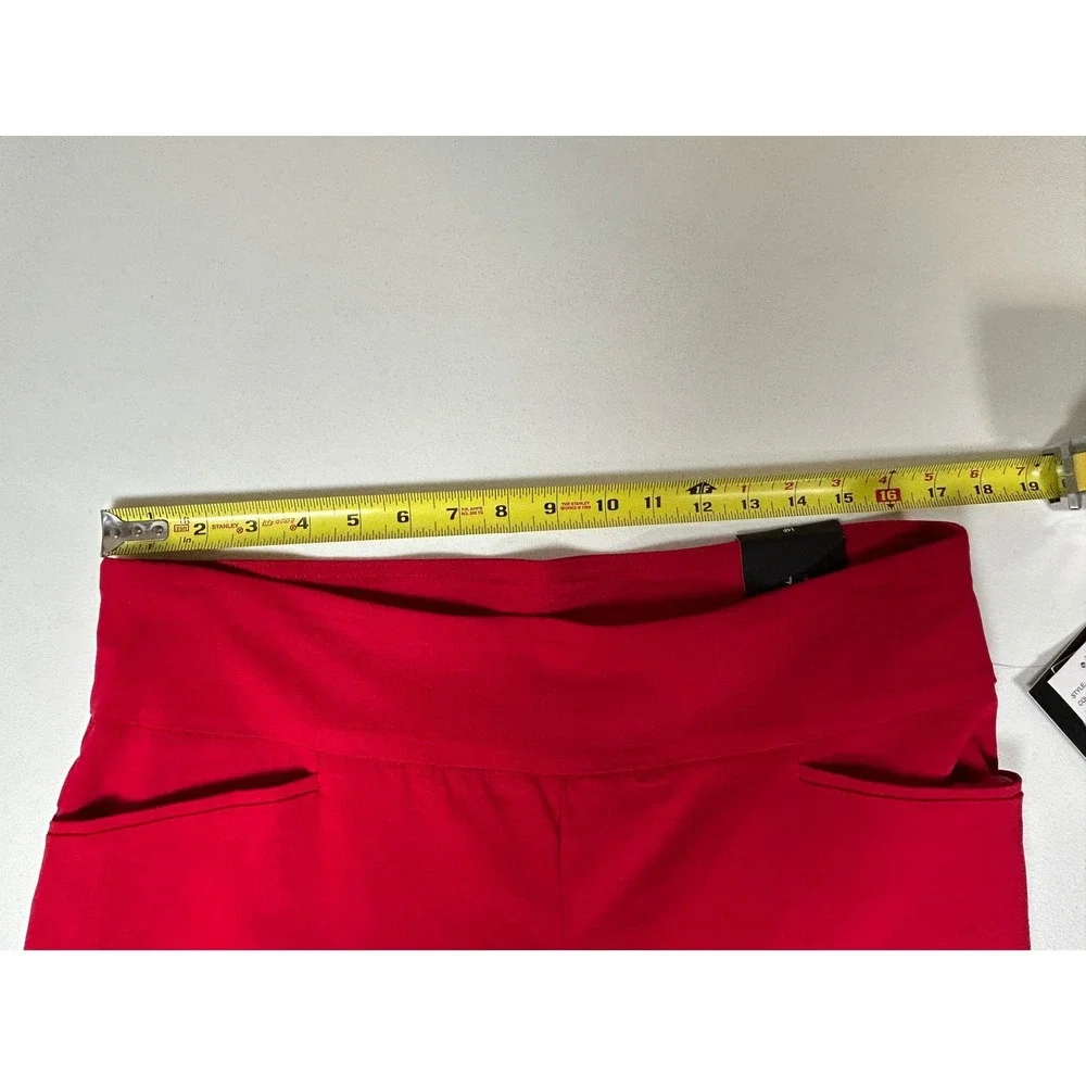 NEW Briggs Shorts Women 14P Red Amore Comfort Waistband Hidden Elastic Bermuda